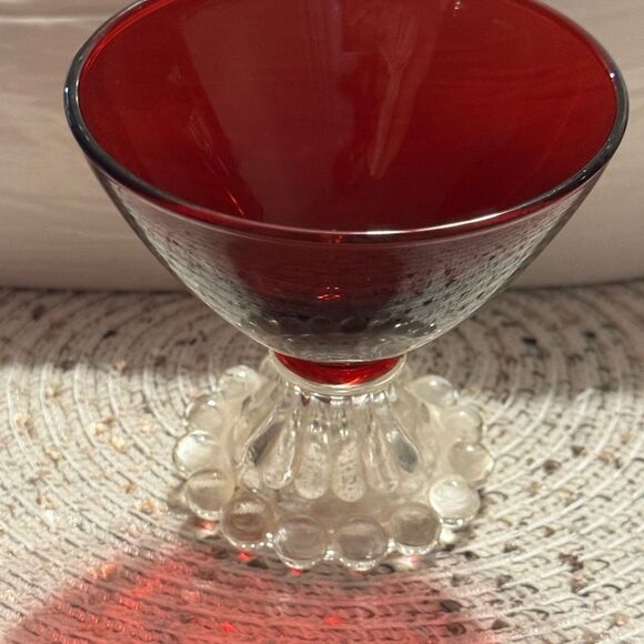 Vintage ANCHOR HOCKING Ruby Berwick Boopie Champagne Dessert Glass - Picture 4 of 6